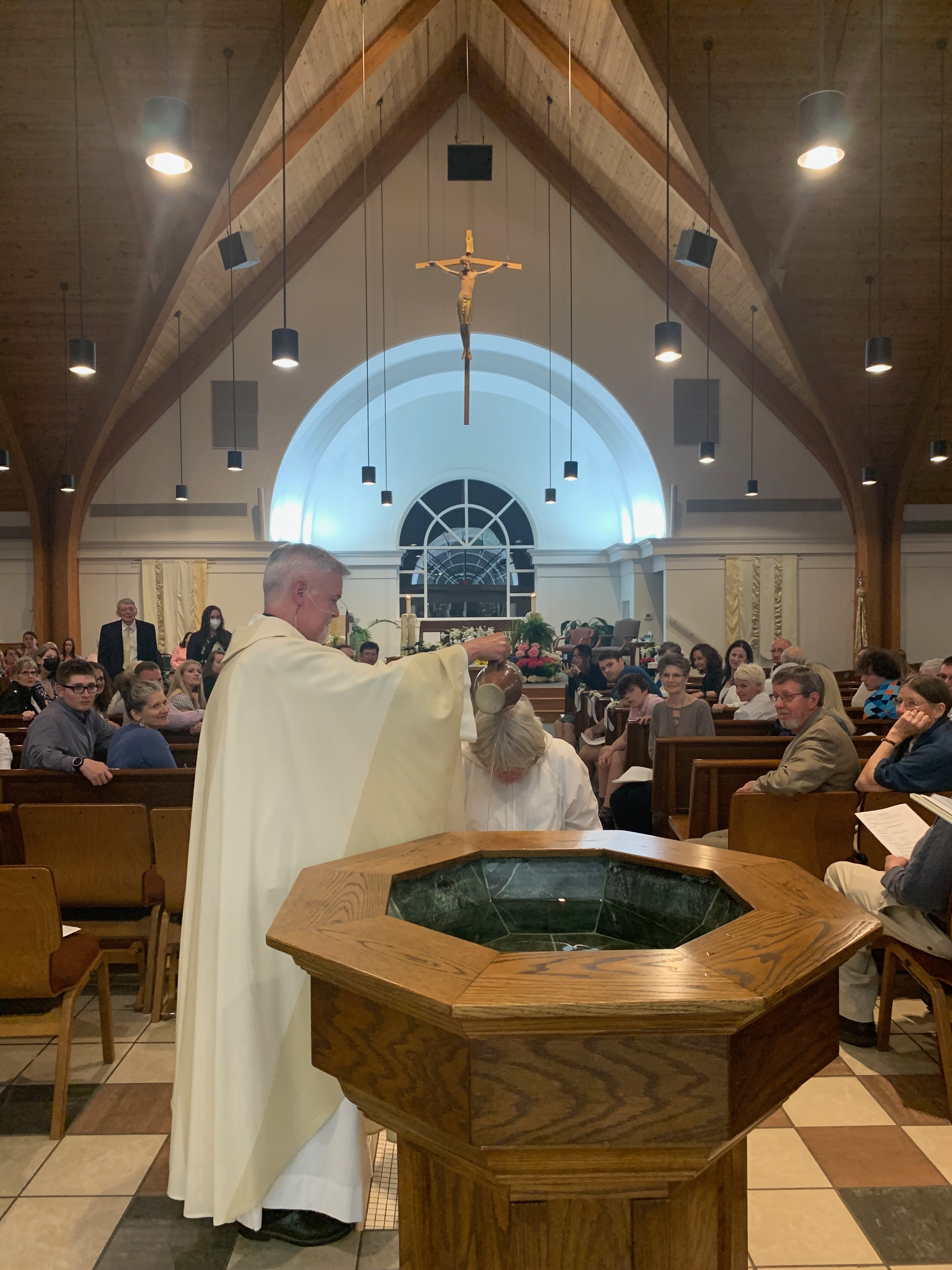 Adult baptism at St. Ann's.